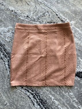 PrettyLittleThing Blush Pink Faux Snakeskin Mini Skirt